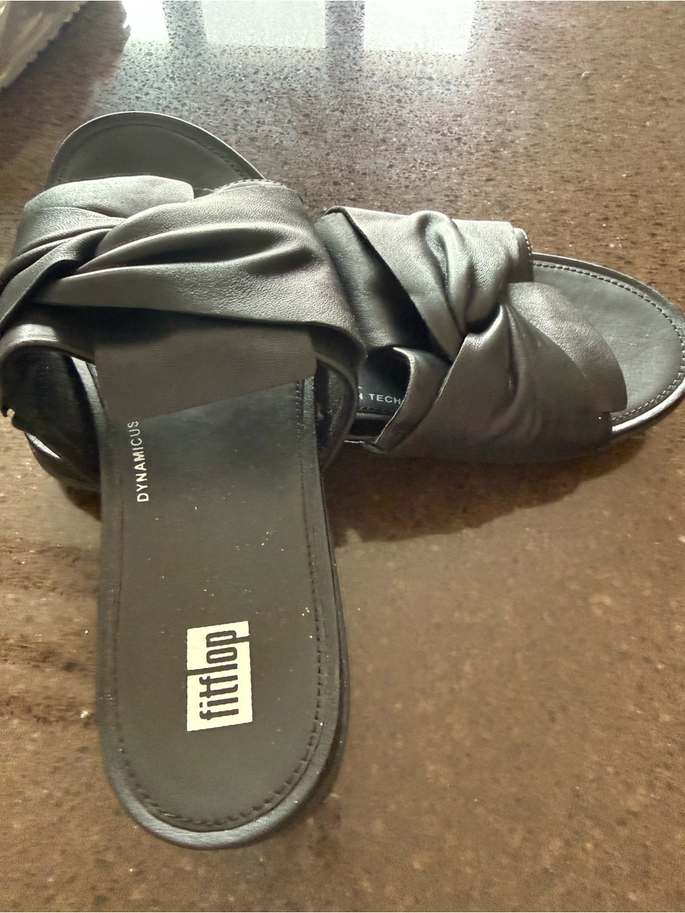 FitFlop Gracie Black Knotted Slide Mules